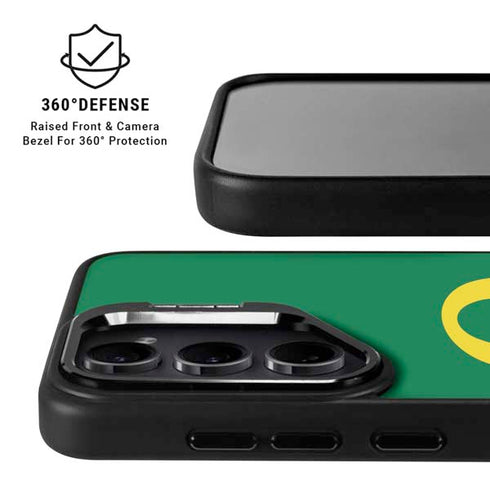 University of Oregon Yellow O on Green Galaxy S25 Kickstand Case